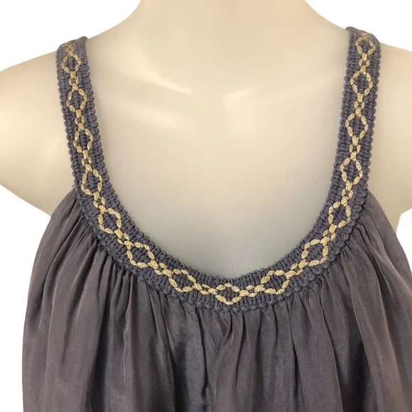 J B Millennium Grey Chiffon Overlay Cocktail Dress Asymmetrical Hem Size M - Picture 7 of 10